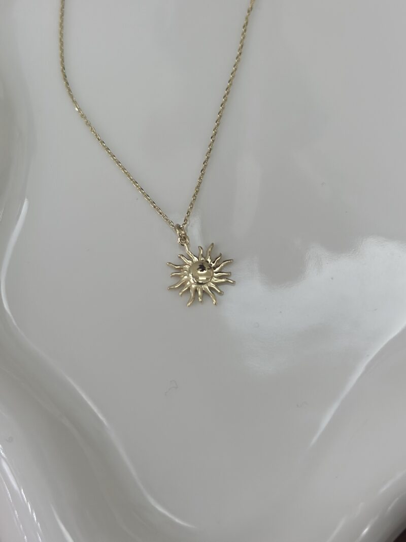 Sonnenanhänger- Kette mit Anhänger - 585er Gold - Juwelier Di-EL – Bild 2