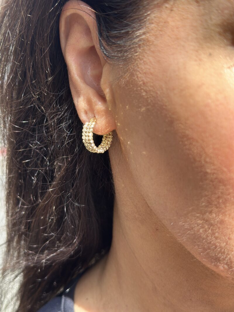 Dorika Creole Dreireihig-Ohrring - 585er Gold - Juwelier Di-EL