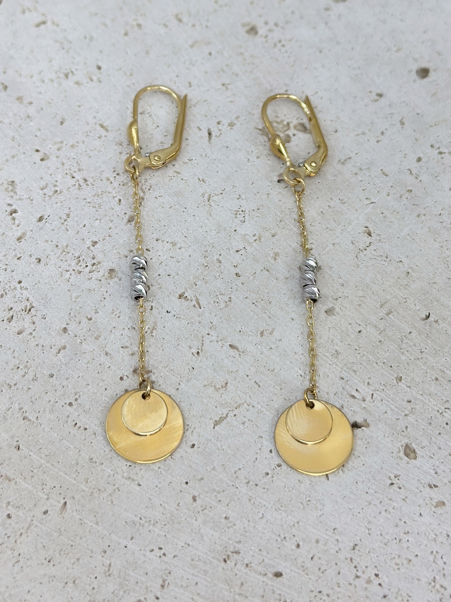 Plättchen Anhänger -Ohrring - 585er Gold - Juwelier Di-EL – Bild 2