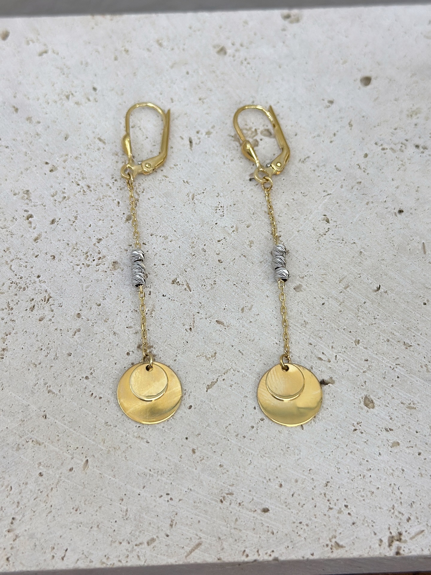 Plättchen Anhänger -Ohrring - 585er Gold - Juwelier Di-EL