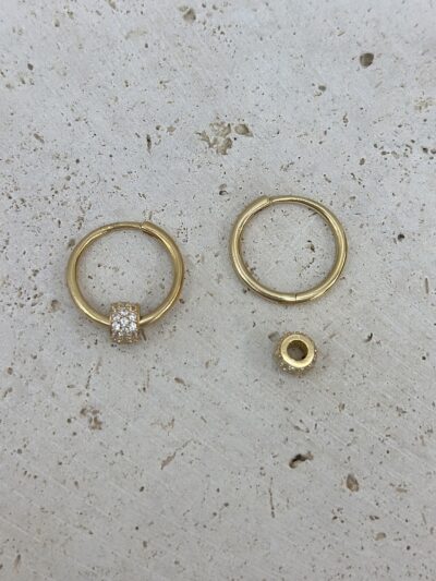 Pave Creole 2-IN-1 -Ohrring - 585er Gold - Juwelier Di-EL