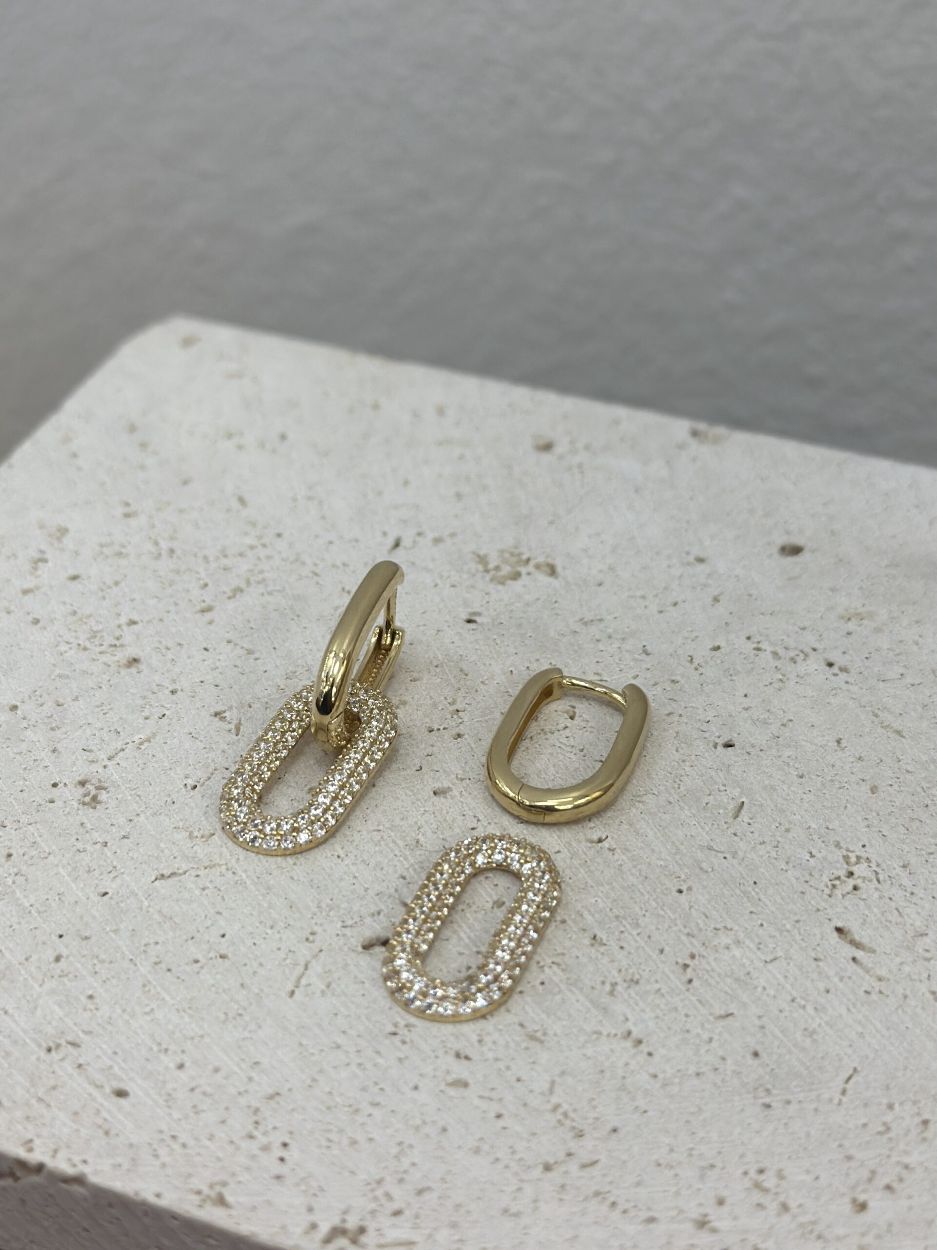 Paperclip Creolen 2-in-1 -Ohrring - 585er Gold - Juwelier Di-EL – Bild 3