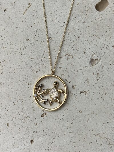 Schildkröte Meeresmotiv - Kette mit Anhänger - 585er Gold - Juwelier Di-EL