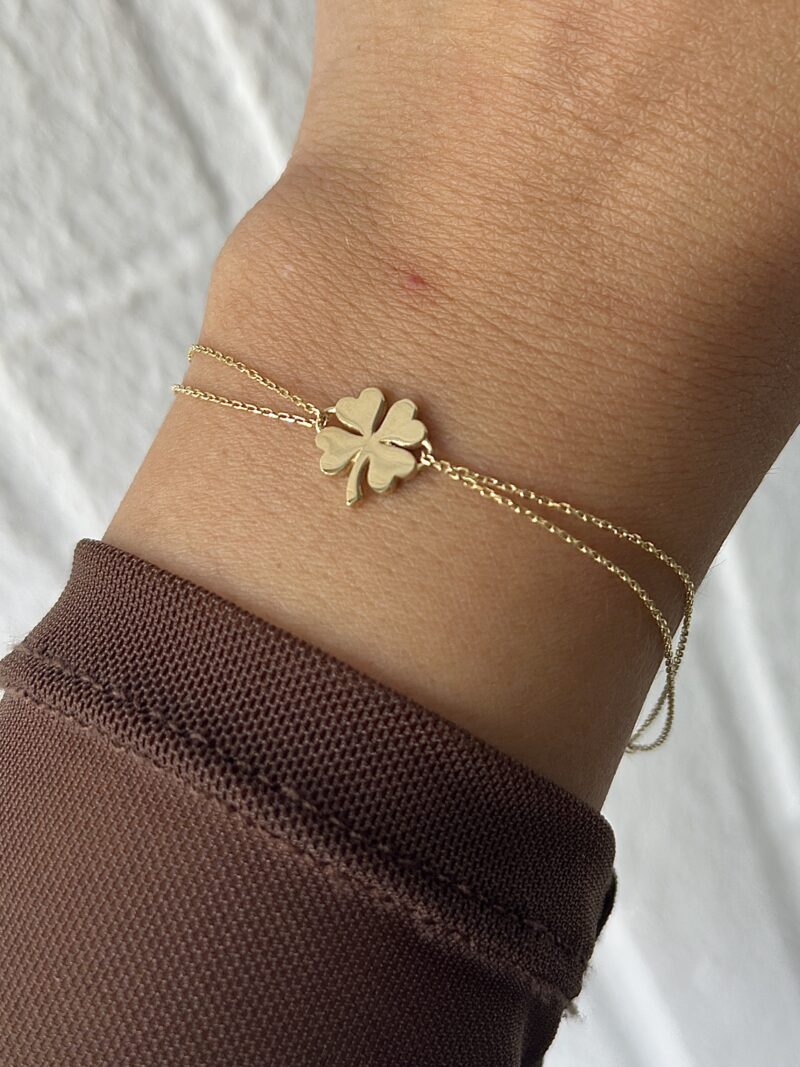 Vierblättriges Kleeblatt -Armband - 585er Gold - Juwelier Di-EL – Bild 3