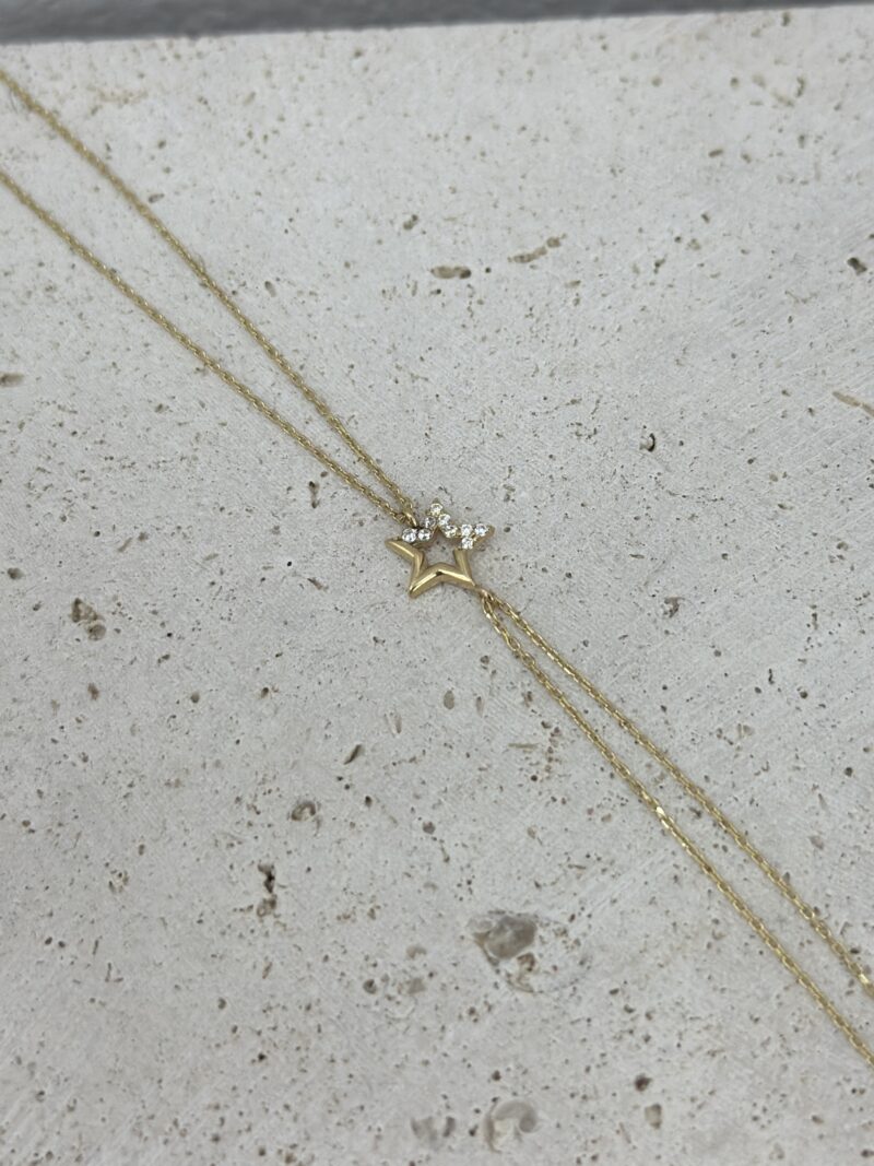 Stern Halb Zirkonia -Armband - 585er Gold - Juwelier Di-EL – Bild 4