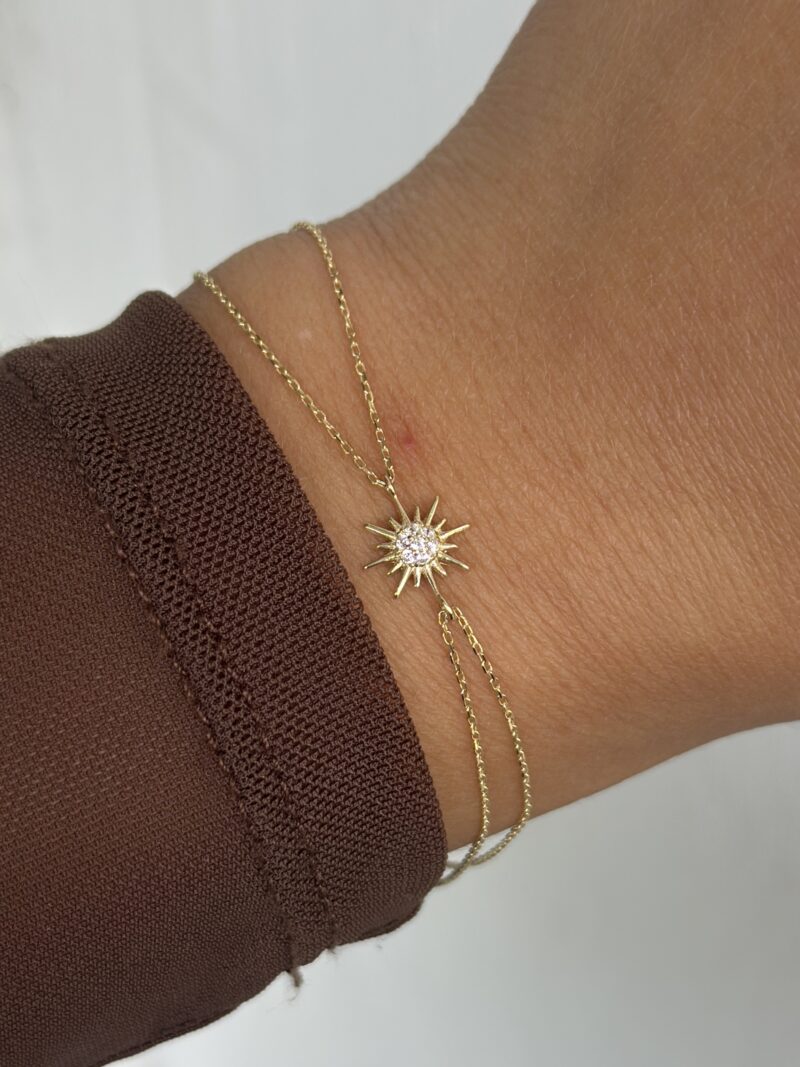 Sonne Filigran Zirkonia -Armband - 585er Gold - Juwelier Di-EL