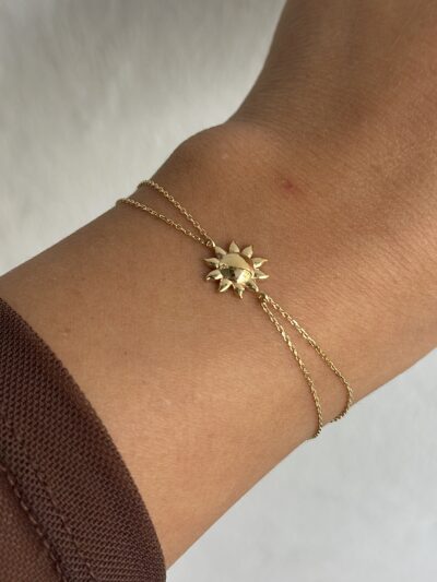 Sonne Poliert -Armband - 585er Gold - Juwelier Di-EL