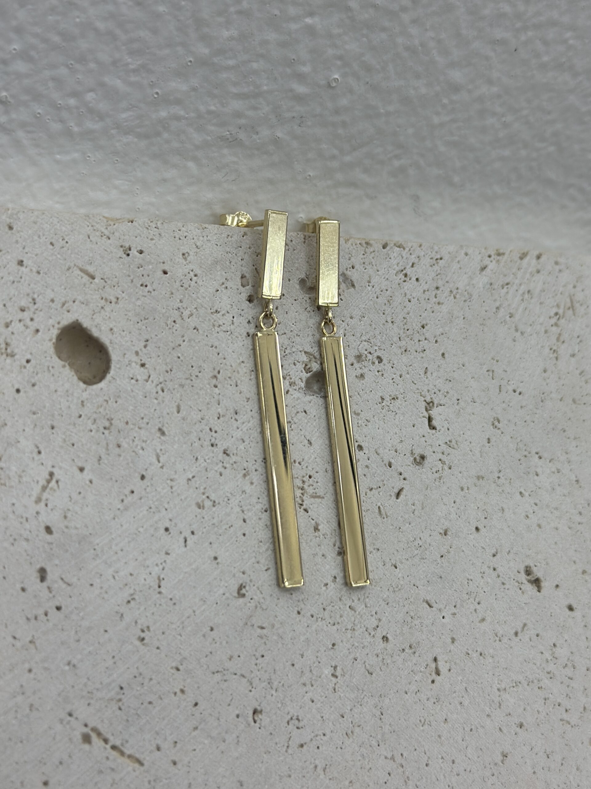 Stäbchen Hänger Stecker -Ohrring - 585er Gold - Juwelier Di-EL