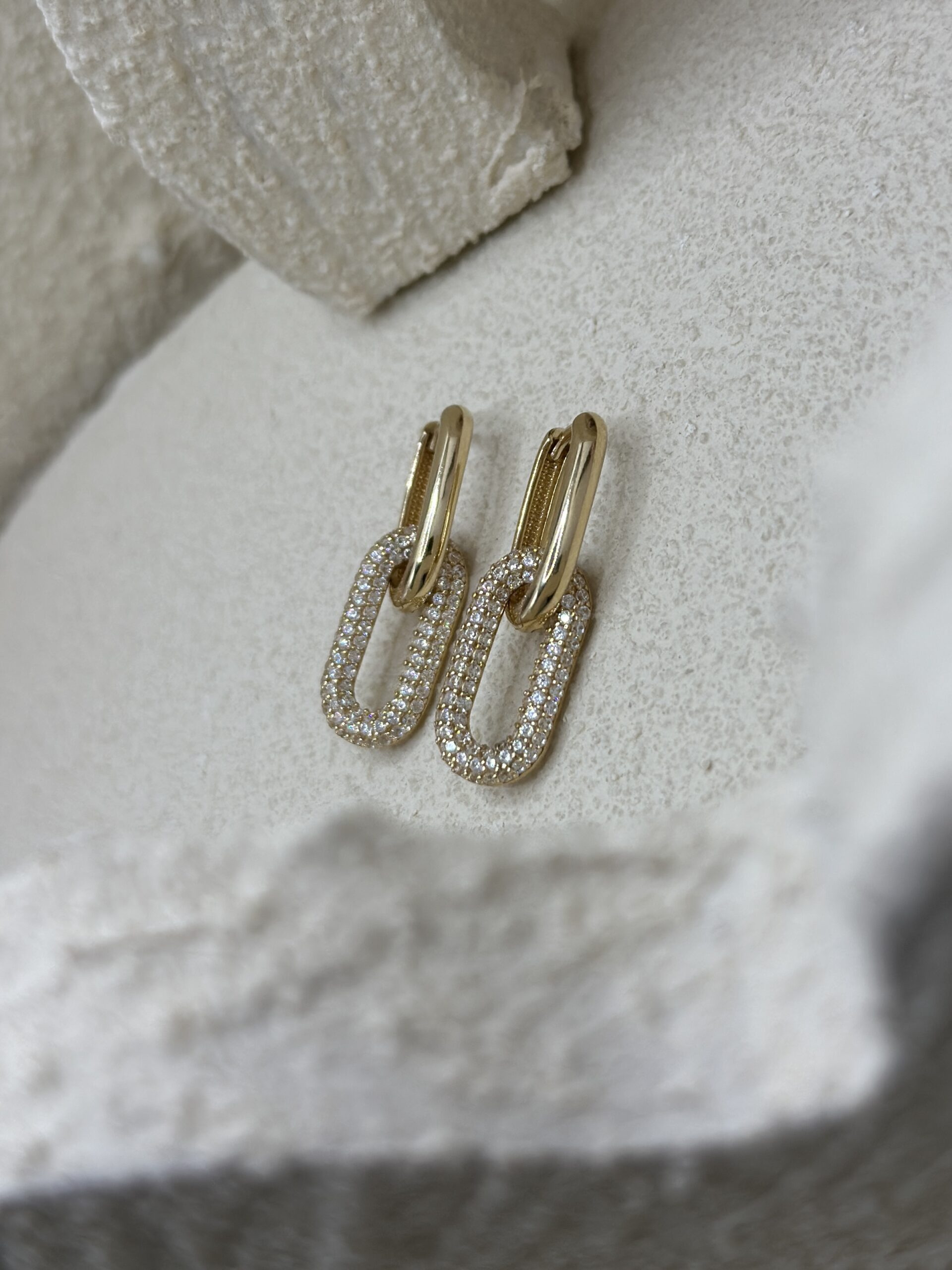 Paperclip Creolen 2-in-1 -Ohrring - 585er Gold - Juwelier Di-EL – Bild 2