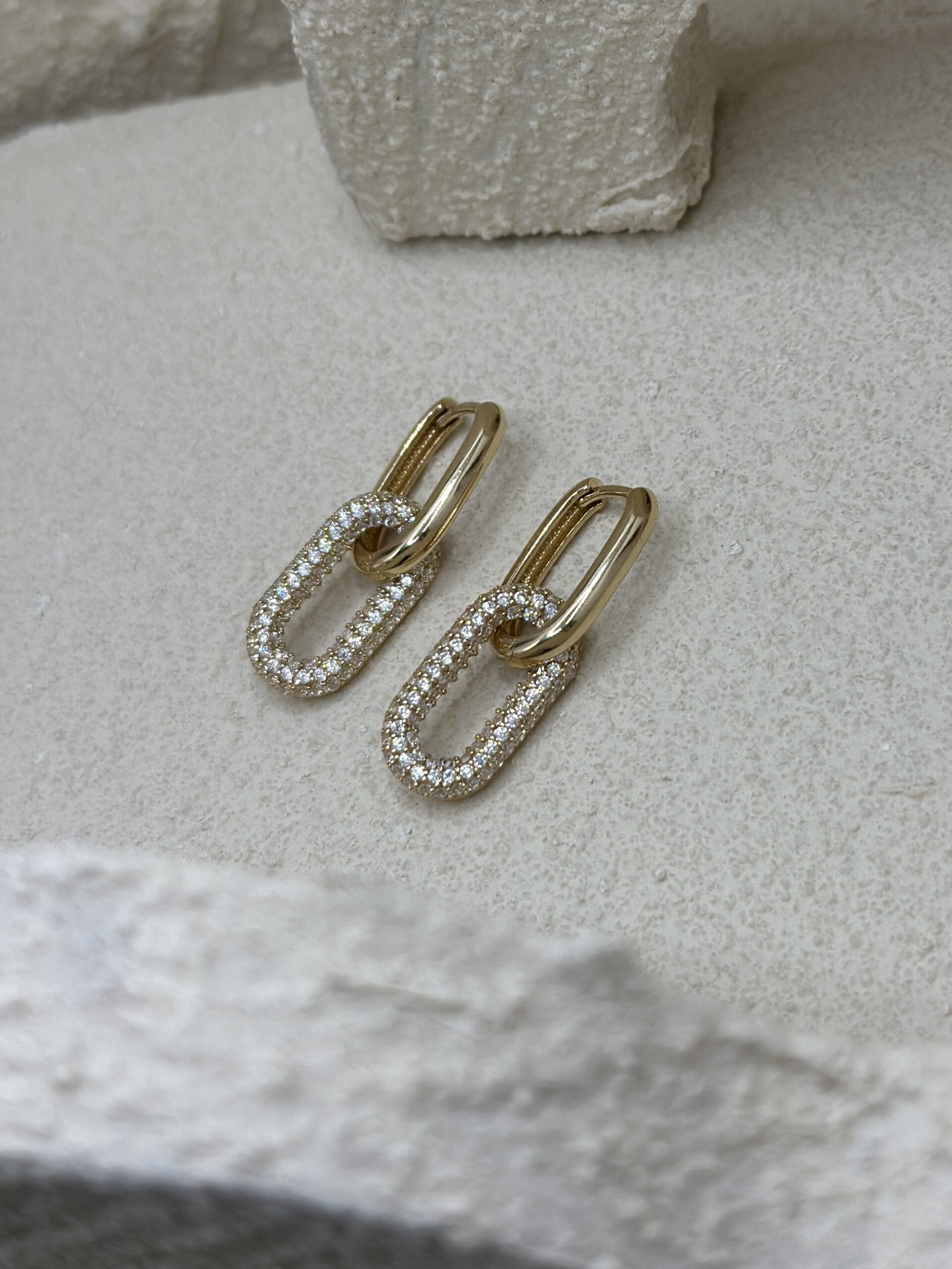 Paperclip Creolen 2-in-1 -Ohrring - 585er Gold - Juwelier Di-EL – Bild 3