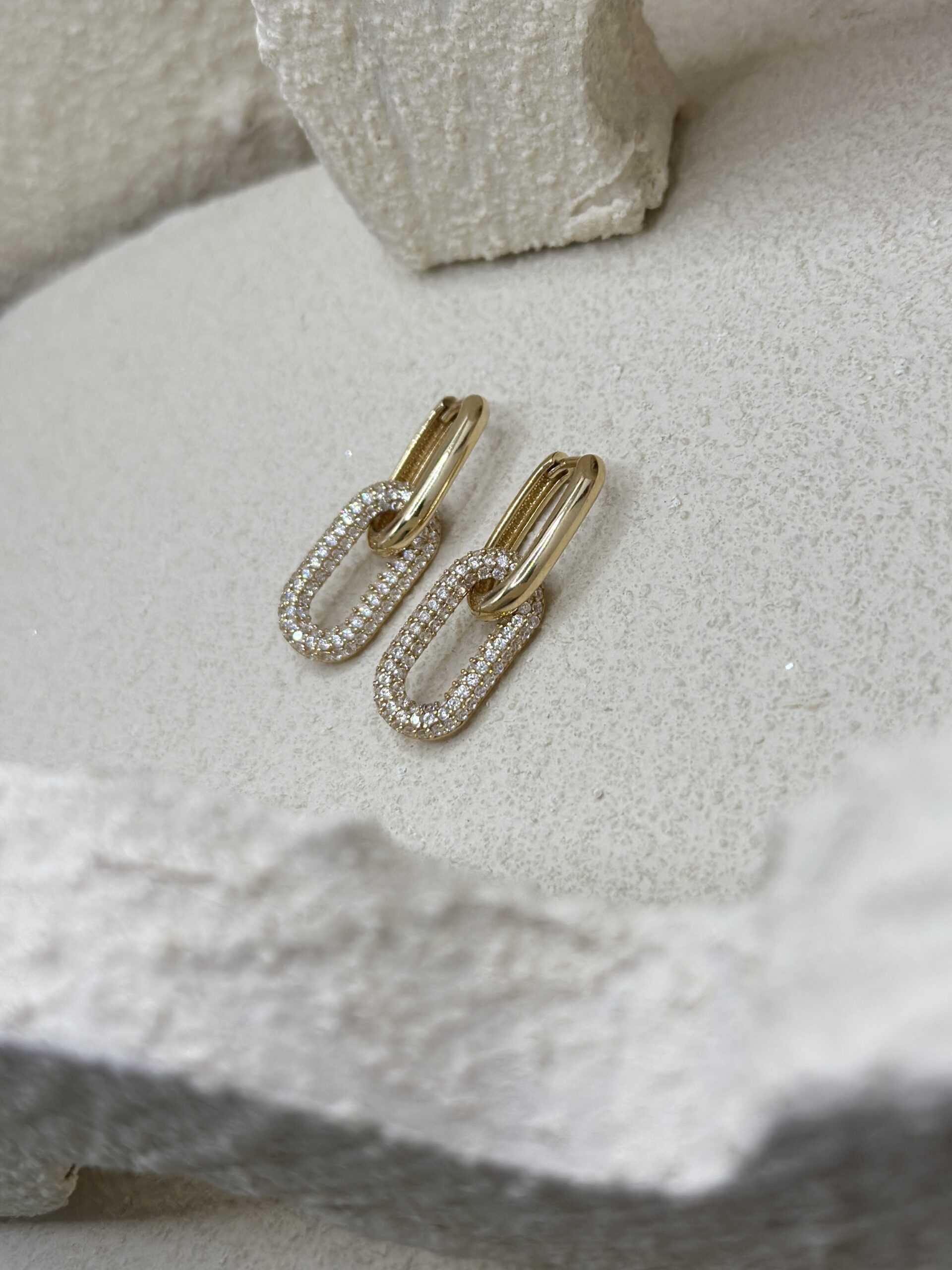 Paperclip Creolen 2-in-1 -Ohrring - 585er Gold - Juwelier Di-EL – Bild 4