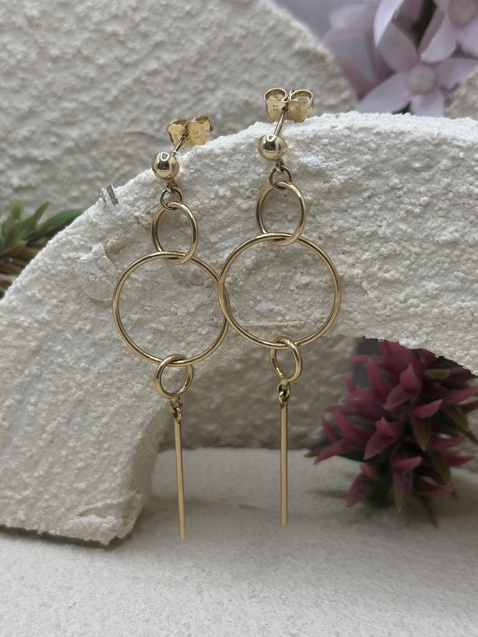 Ring Stab Hänger Stecker -Ohrring - 585er Gold - Juwelier Di-EL