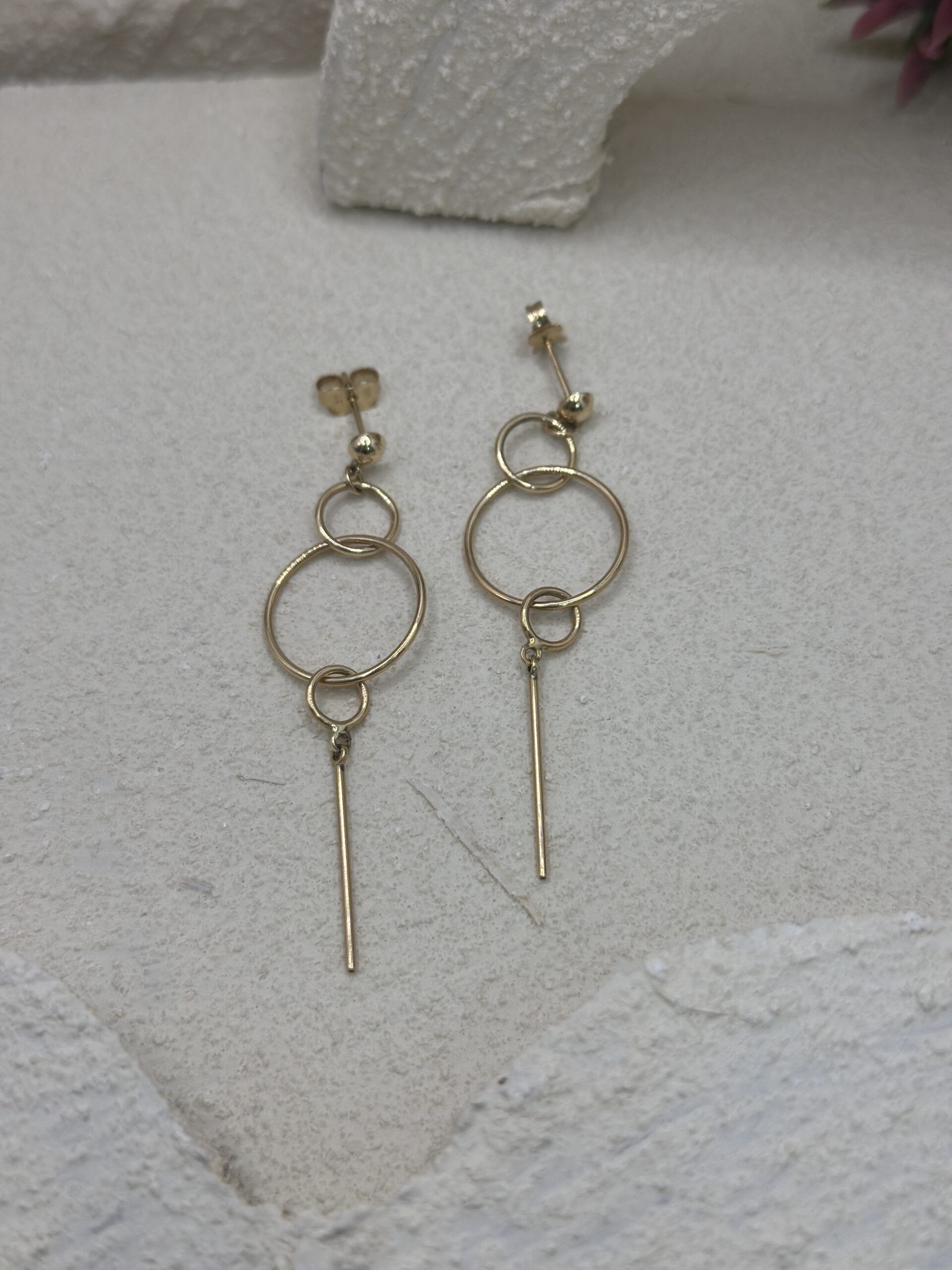 Ring Stab Hänger Stecker -Ohrring - 585er Gold - Juwelier Di-EL – Bild 2