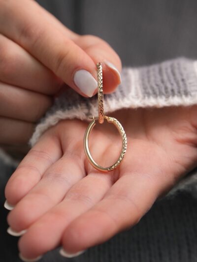 Ovale Halb Dorika Creolen -Ohrring - 585er Gold - Juwelier Di-EL