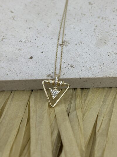 Dreieck Anhänger - Kette mit Anhänger - 585er Gold - Juwelier Di-EL