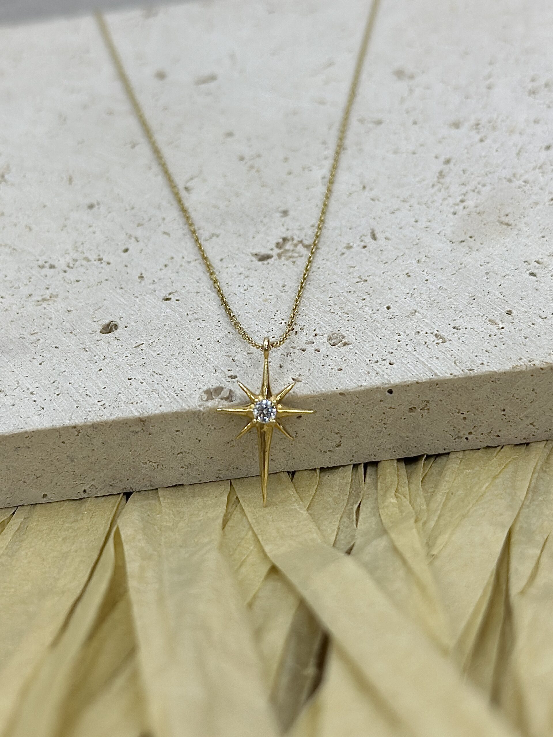 Polarstern Anhänger- Kette mit Anhänger - 585er Gold - Juwelier Di-EL