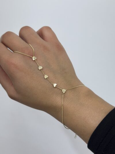 Fünf Herzen- Handkette - 585er Gold - Juwelier Di-EL