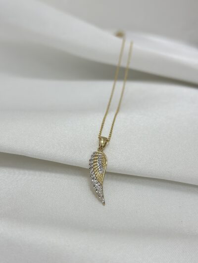 Engelsflügel Bicolor Small- Kette mit Anhänger - 585er Gold - Juwelier Di-EL