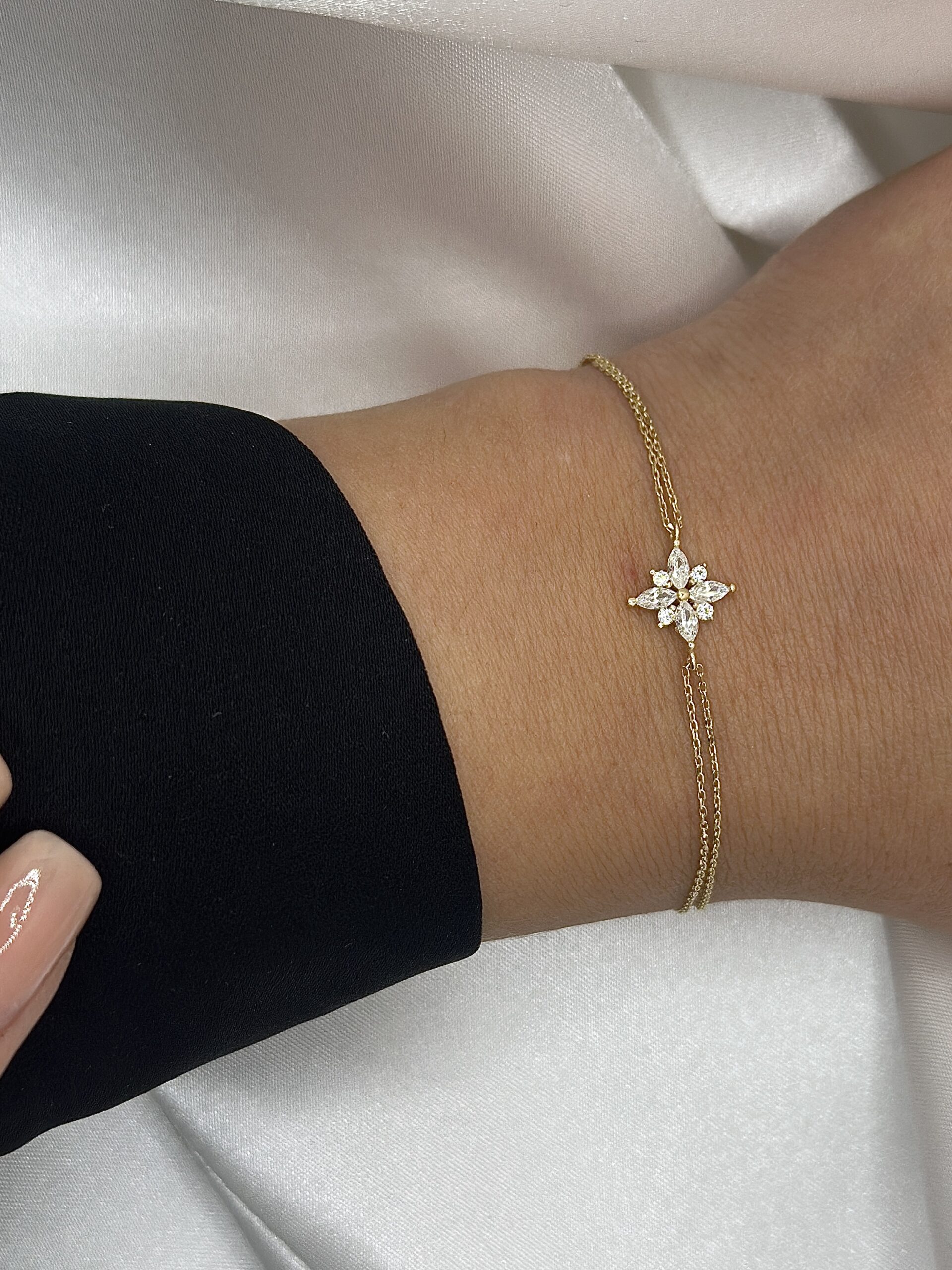 Marquisen Stern – Armband – 585er Gold – Juwelier Di-EL – Bild 2