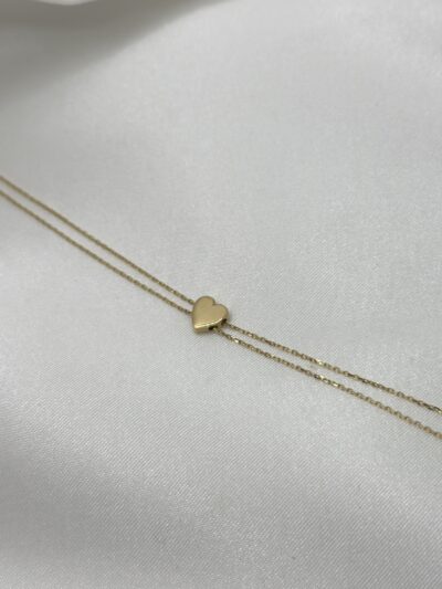 Gefülltes Herz Small Poliert- Armband - 585er Gold - Juwelier Di-EL