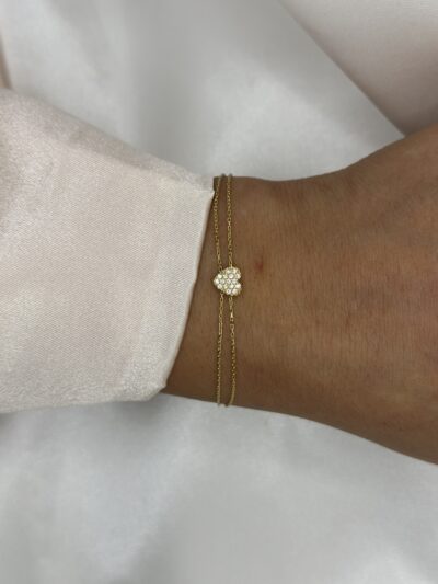 Gefülltes Herz Small- Armband - 585er Gold - Juwelier Di-EL