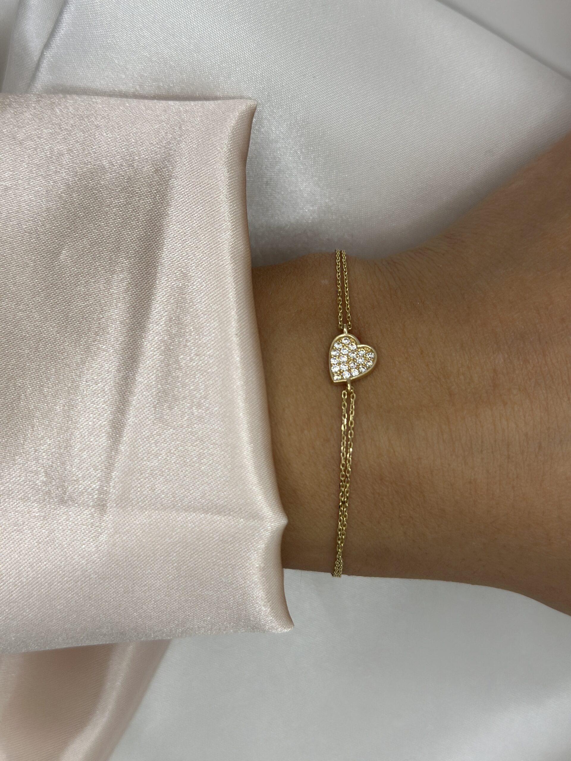 Gefülltes Herz- Armband - 585er Gold - Juwelier Di-EL – Bild 2