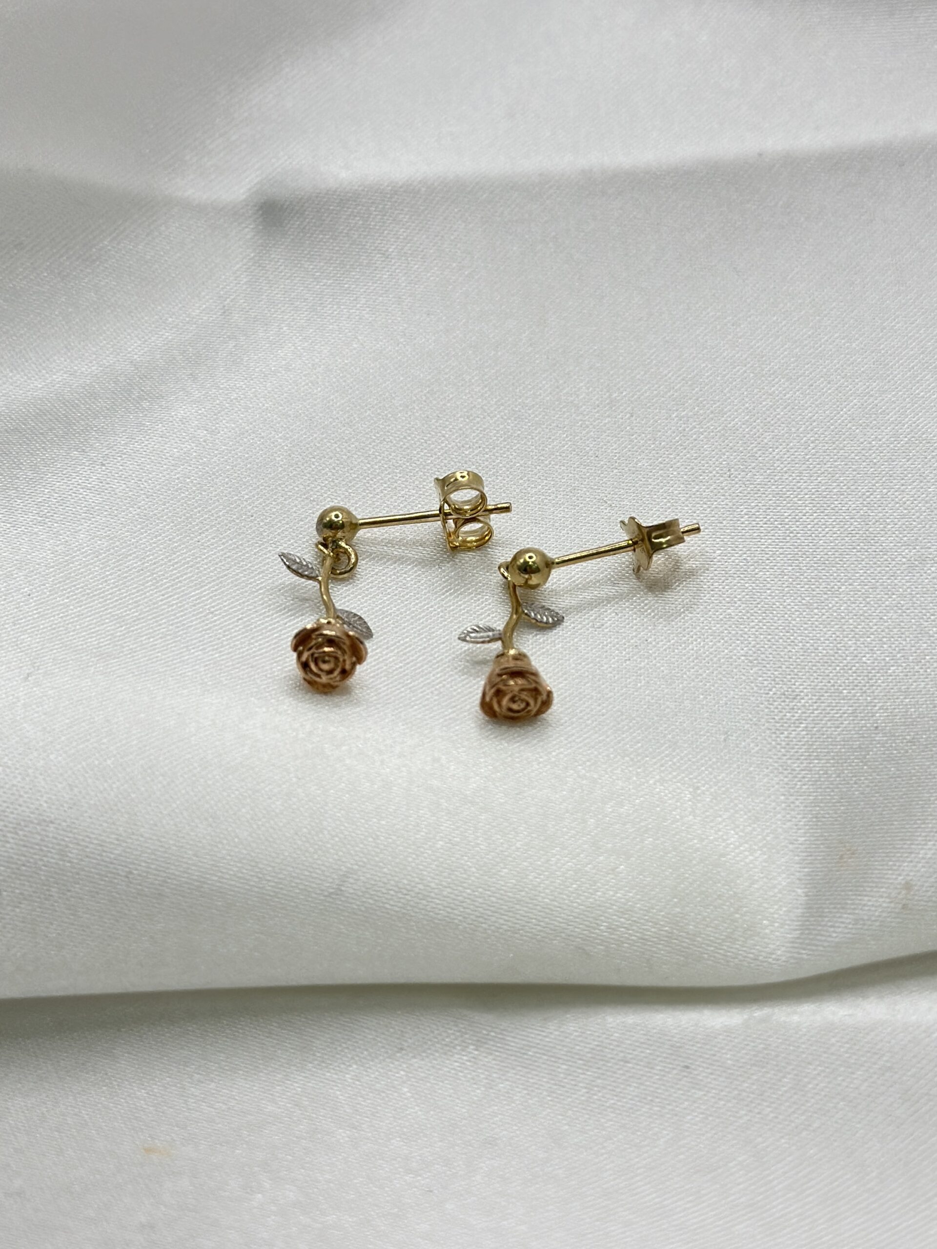 Tricolor Rose Stecker -Ohrring - 585er Gold - Juwelier Di-EL – Bild 4