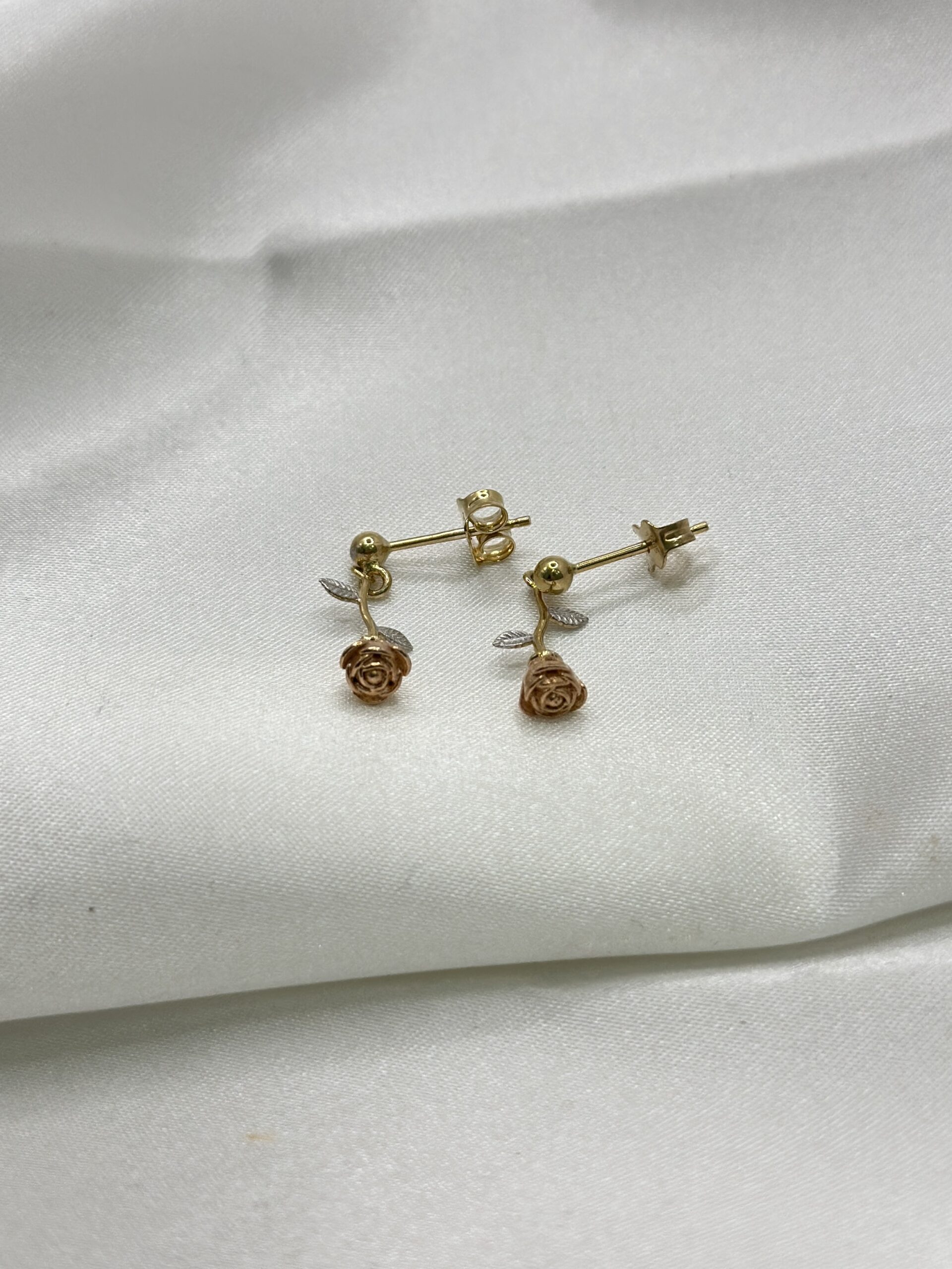 Tricolor Rose Stecker -Ohrring - 585er Gold - Juwelier Di-EL – Bild 2