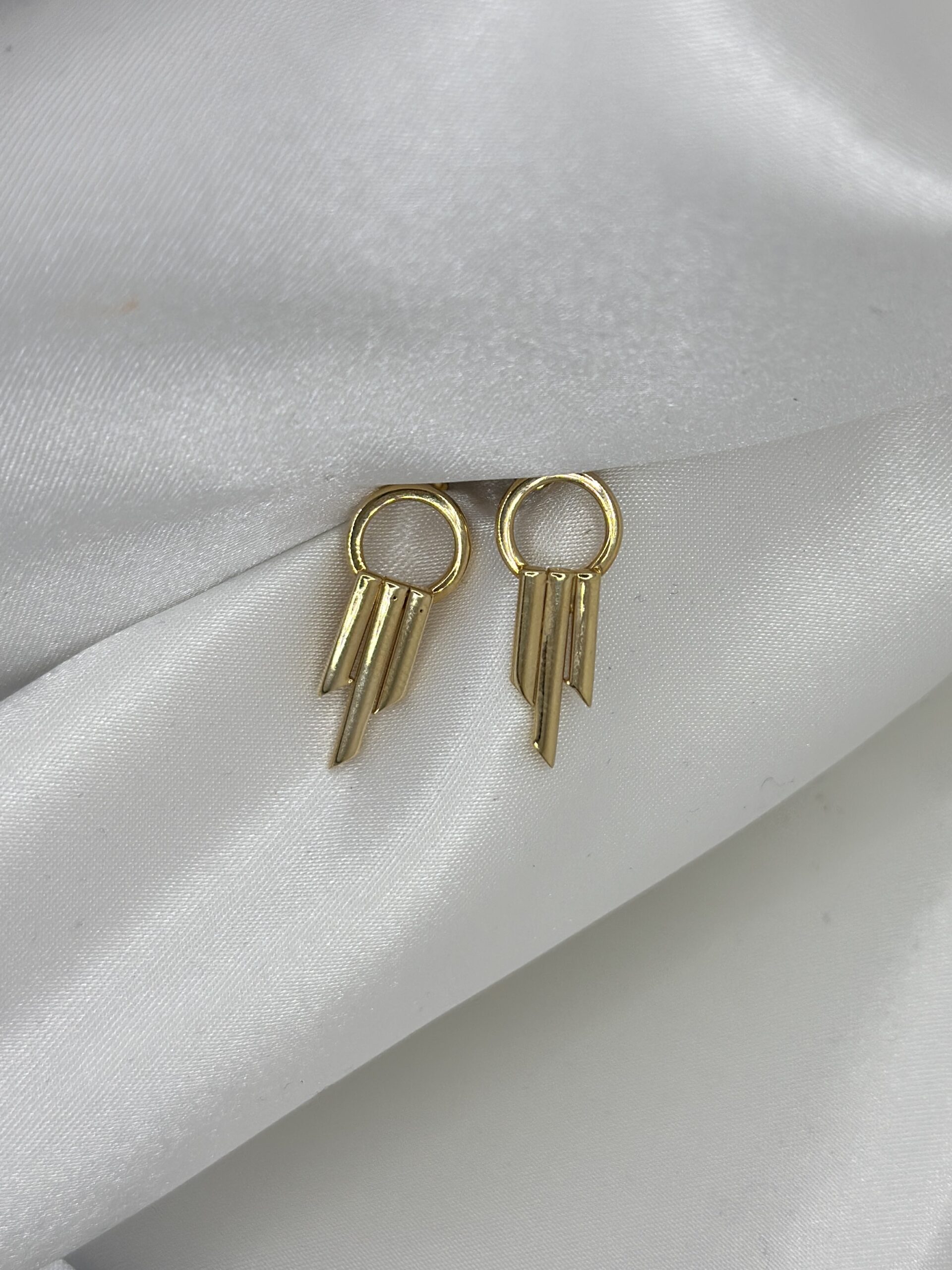 Dreier Pendelform Stecker -Ohrring - 585er Gold - Juwelier Di-EL – Bild 2