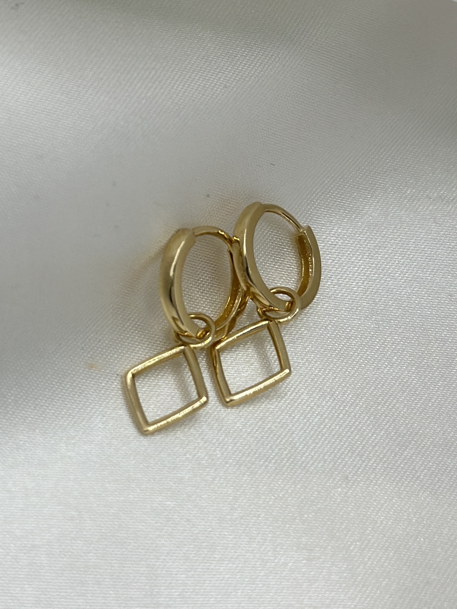 2 IN 1 Square Creole -Ohrring - 585er Gold - Juwelier Di-EL – Bild 2