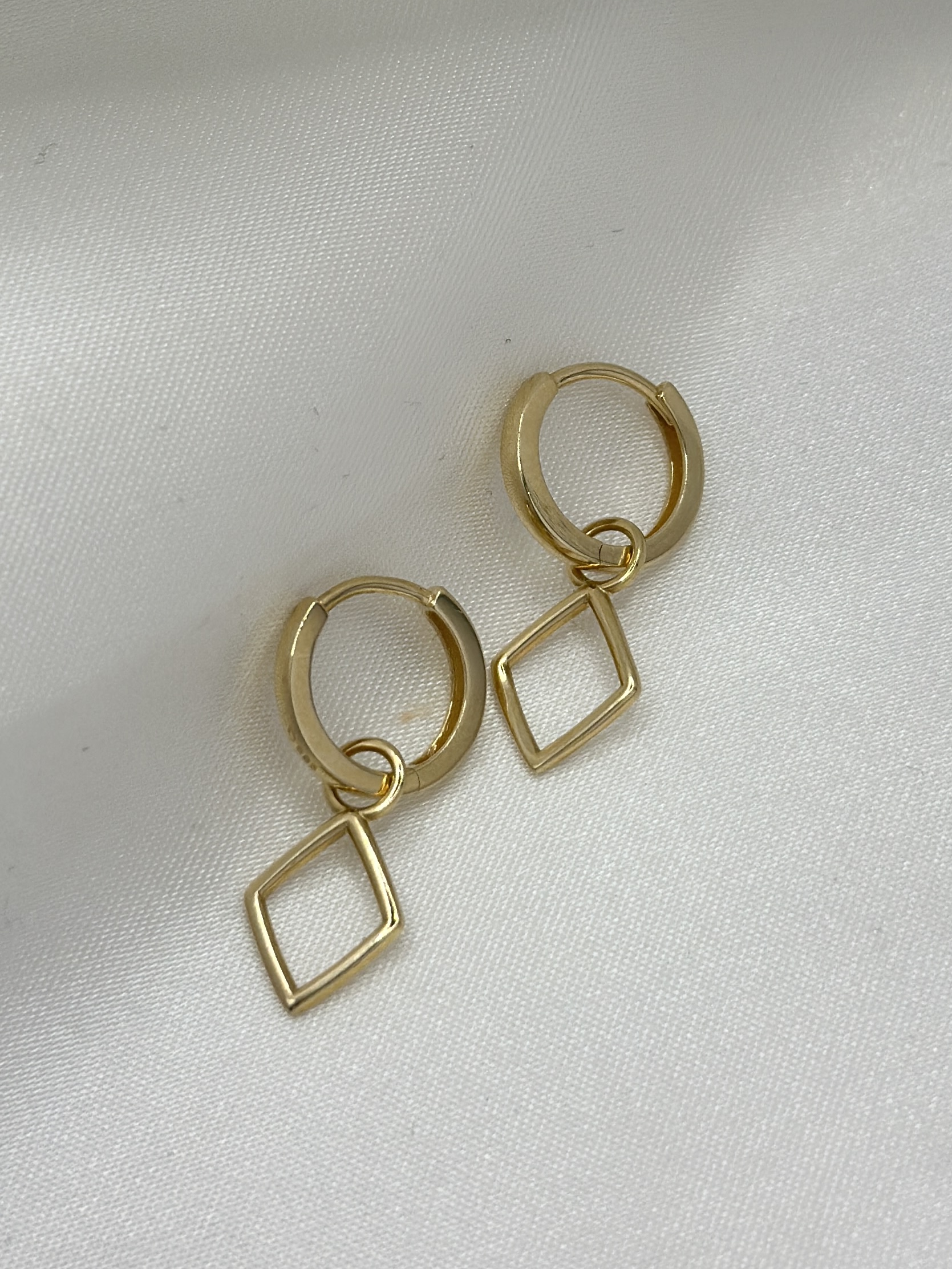 2 IN 1 Square Creole -Ohrring - 585er Gold - Juwelier Di-EL