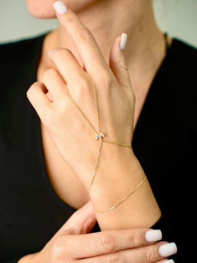 Drei Blätter- Handkette - 585er Gold - Juwelier Di-EL