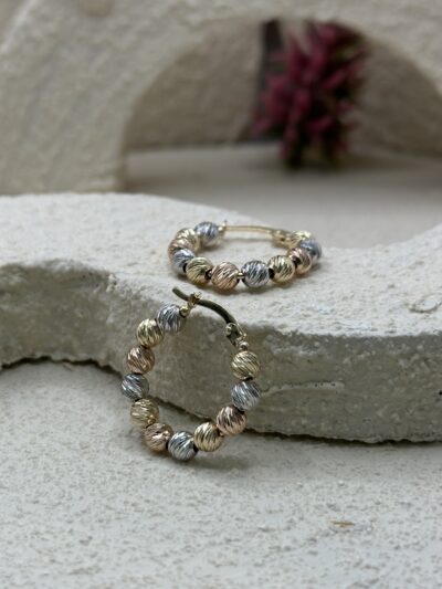 Tricolor Dorika Creole-Ohrring - 585er Gold - Juwelier Di-EL