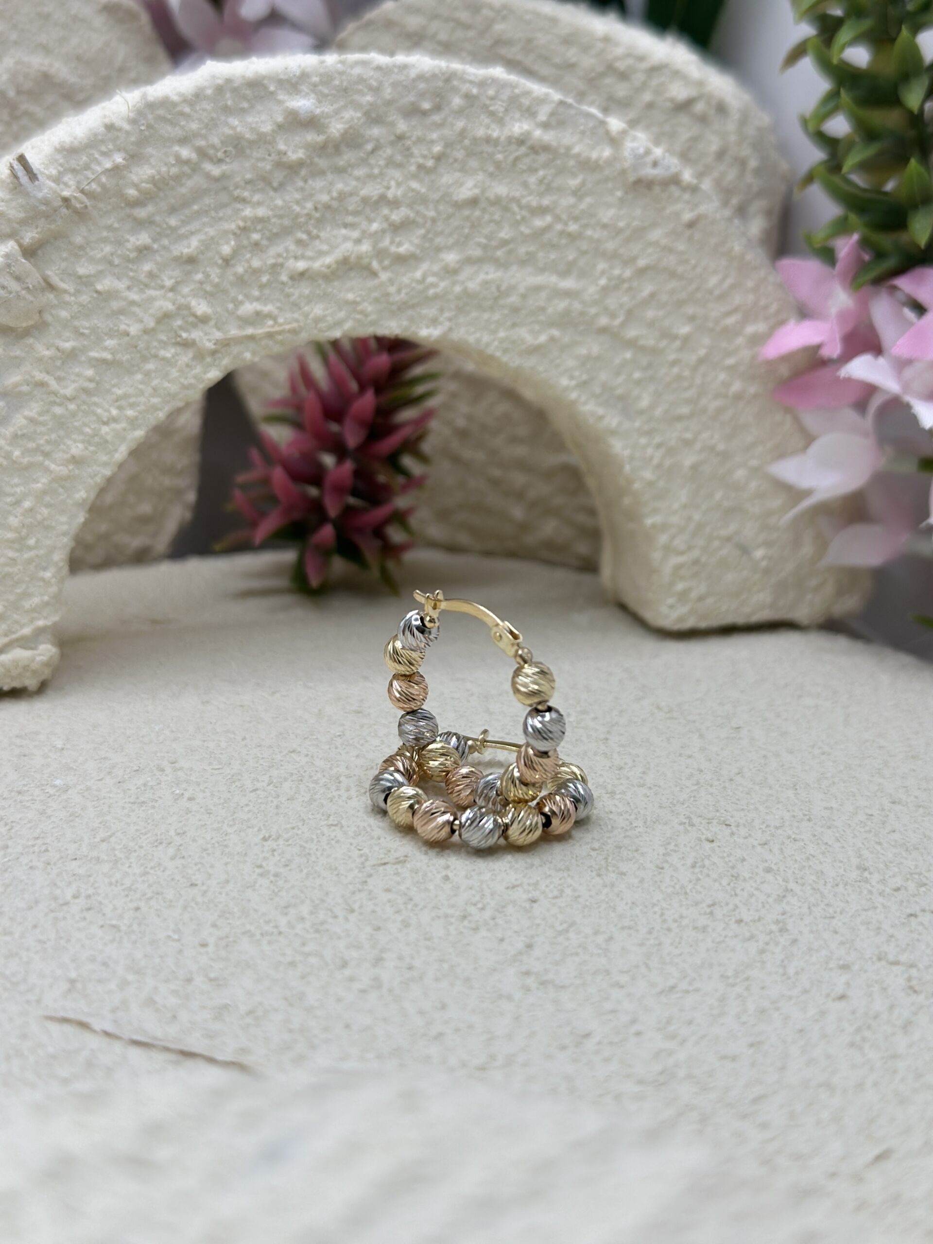 Tricolor Dorika Creole-Ohrring - 585er Gold - Juwelier Di-EL – Bild 3