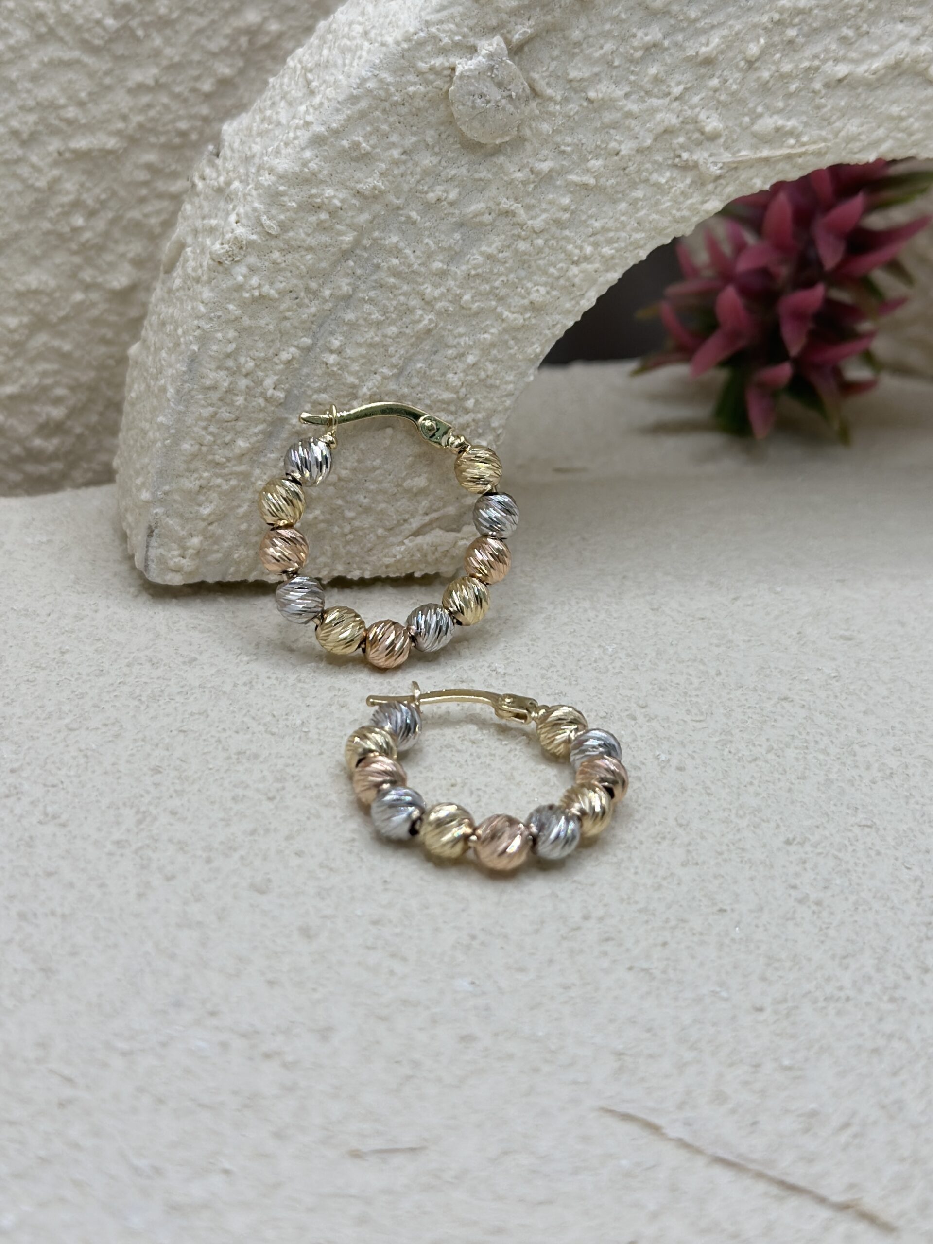 Tricolor Dorika Creole-Ohrring - 585er Gold - Juwelier Di-EL – Bild 2