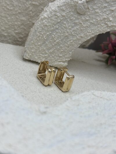 Viereck Creolen -Ohrring - 585er Gold - Juwelier Di-EL