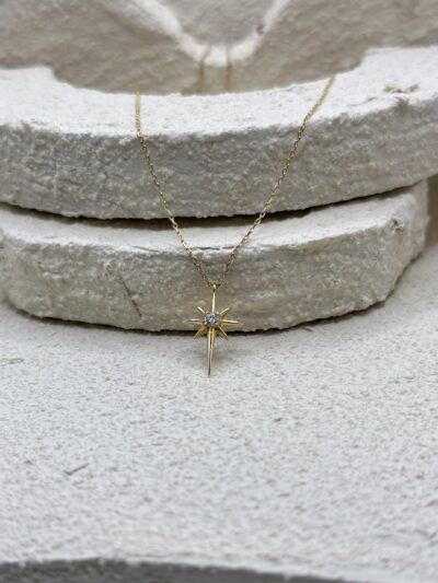 Polarstern Anhänger- Kette mit Anhänger - 585er Gold - Juwelier Di-EL