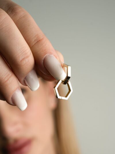 Fünfeck Creolen-Ohrring - 585er Gold - Juwelier Di-EL