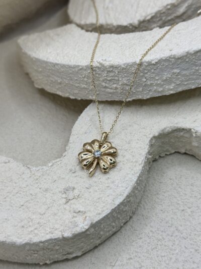 Kleeblatt Medium - Kette mit Anhänger - 585er Gold - Juwelier Di-EL