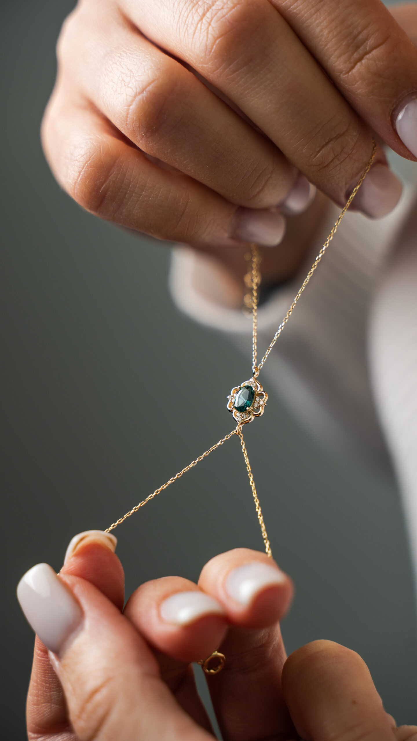 Ornamentaler Blüte Grün- Armband - 585er Gold - Juwelier Di-EL – Bild 3