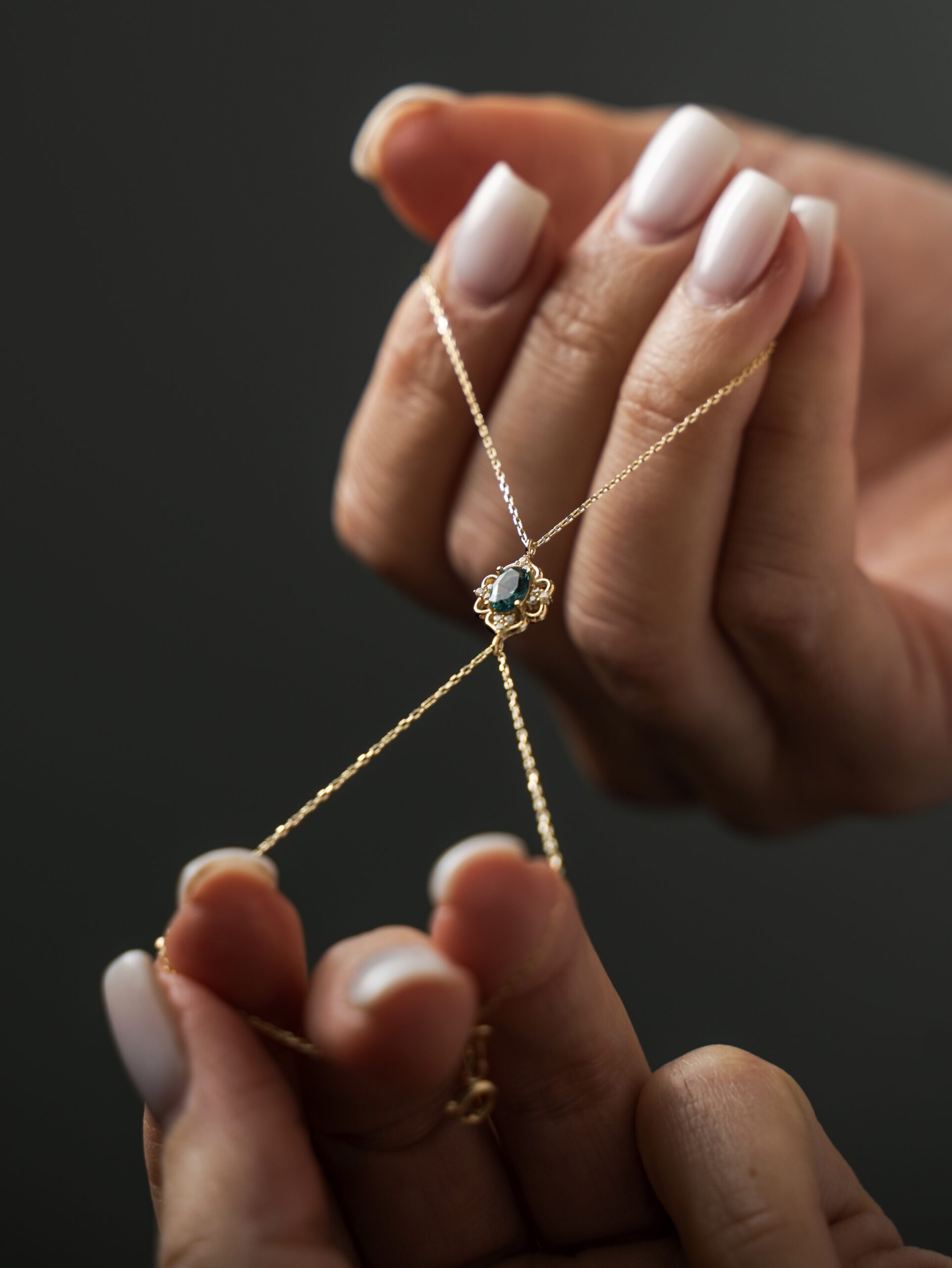 Ornamentaler Blüte Grün- Armband - 585er Gold - Juwelier Di-EL – Bild 2